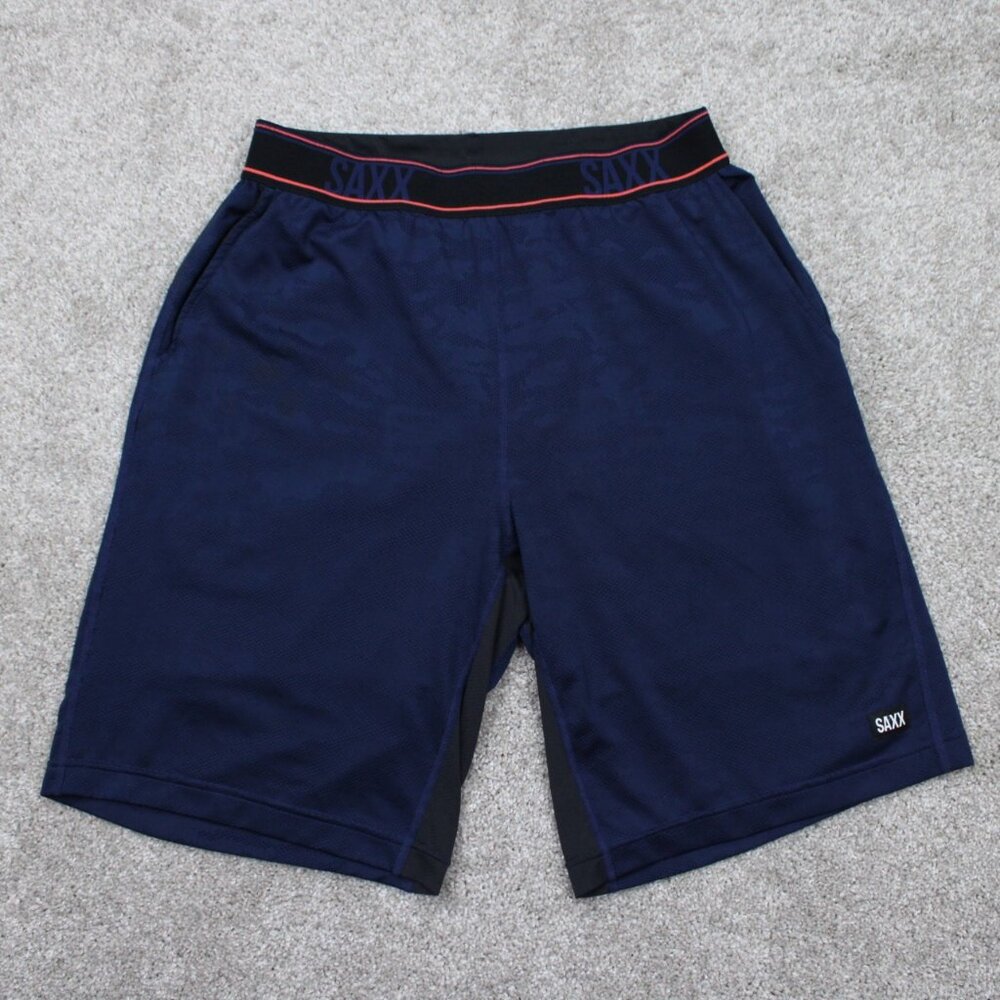 Saxx Legend 2n1 Short Men Small Blue Ballpark Pouch Polyester Lined w/10" inseam